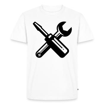 screwdriver wrench carpenter profession - T-shirt Premium bio Homme - blanc - Devant - Nico (187cm)