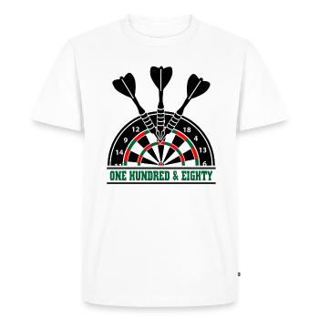 One hundred eighty, 180 - triple 20 / dart - Men's Premium Organic T-Shirt - white - Front - Nico (187cm)
