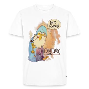 I hate monday not today! Wizard design - Men's Premium Organic T-Shirt - white - Front - Nico (187cm)