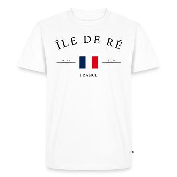 Île de Ré – Souvenir et cadeau de Noël - T-shirt Premium bio Homme - blanc - Devant - Nico (187cm)