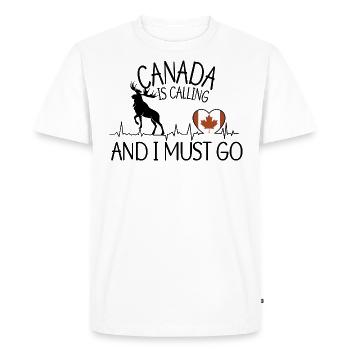 Drapeau du Canada - CANADA appelle - T-shirt Premium bio Homme - blanc - Devant - Nico (187cm)