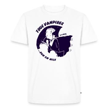 True vampires run on milk - Men's Premium Organic T-Shirt - white - Front - Nico (187cm)