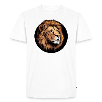 Tête de lion majestueuse - T-shirt Premium bio Homme - blanc - Devant - Nico (187cm)