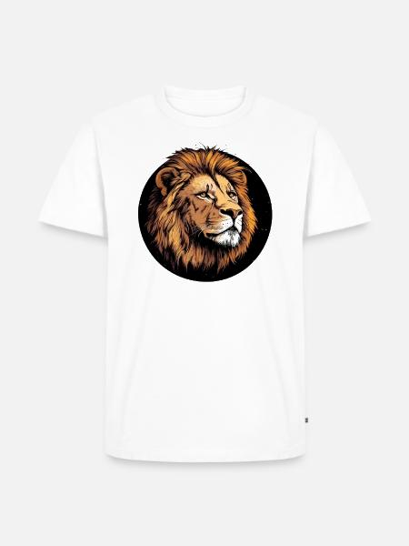 Majestic lion's head - Men's Premium Organic T-Shirt - white