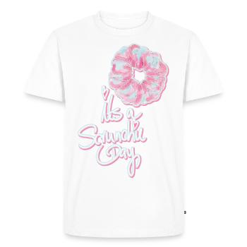 c’est un jour chouchou - Élastique à cheveux - T-shirt Premium bio Homme - blanc - Devant - Nico (187cm)