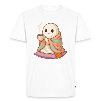 Mignon Cozy Ghost Halloween Design - T-shirt Premium bio Homme - blanc - Devant - Nico (187cm)