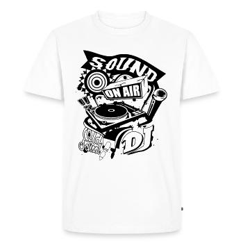 sound platine DJ - T-shirt Premium bio Homme - blanc - Devant - Nico (187cm)
