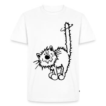 Naughty cat - Men's Premium Organic T-Shirt - white - Front - Nico (187cm)