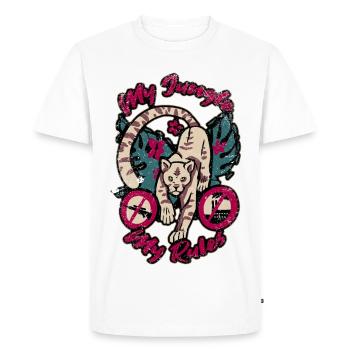 Ma jungle, mes règles - Pour la conservation de la nature! - T-shirt Premium bio Homme - blanc - Devant - Nico (187cm)