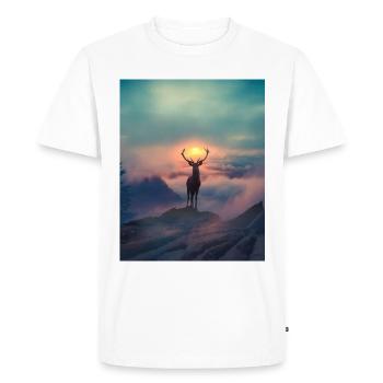 Sun deer - Men's Premium Organic T-Shirt - white - Front - Nico (187cm)