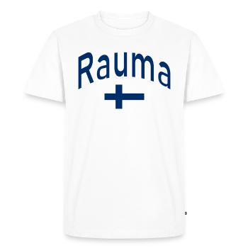 Drapeau finlandais de Rauma - T-shirt Premium bio Homme - blanc - Devant - Nico (187cm)