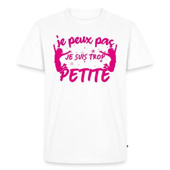 fille petite Je peux pas je suis trop Petite - T-shirt Premium bio Homme - blanc - Devant - Nico (187cm)