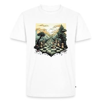 La route des échecs - T-shirt Premium bio Homme - blanc - Devant - Nico (187cm)