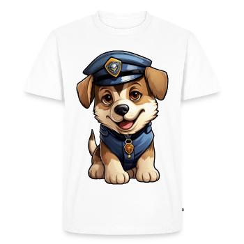 Dog Policewoman - Men's Premium Organic T-Shirt - white - Front - Nico (187cm)