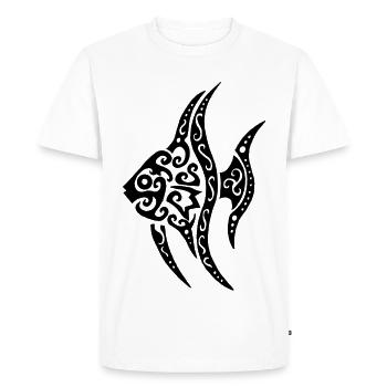 Black Tropical Fish - Men's Premium Organic T-Shirt - white - Front - Nico (187cm)
