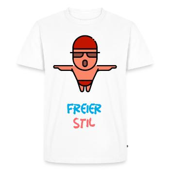 Freestyle Swimming - Men's Premium Organic T-Shirt - white - Front - Nico (187cm)