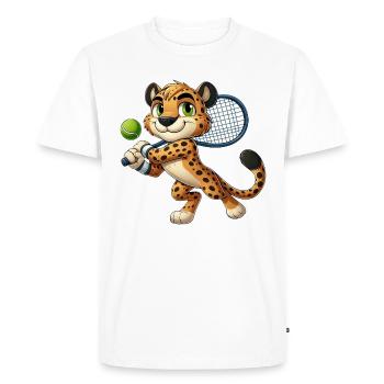 Club de joueurs de tennis Cheetah Big Cat - T-shirt Premium bio Homme - blanc - Devant - Nico (187cm)