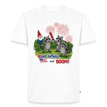 Raccoon 4th of July Fireworks Party - Men's Premium Organic T-Shirt - white - Front - Nico (187cm)