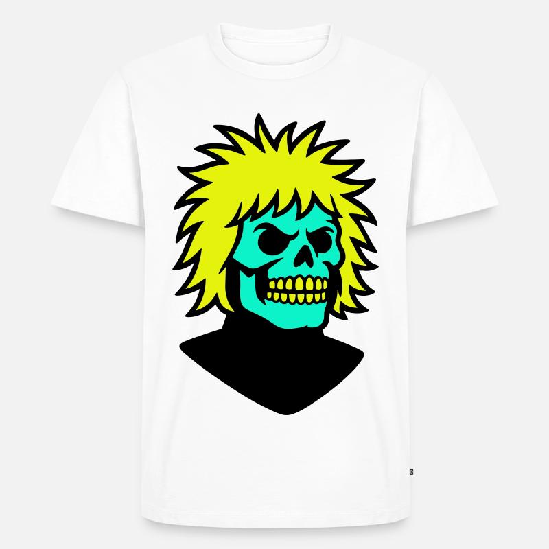 Skullman mit cooler Frisur - Männer Premium Bio T-Shirt - Weiß