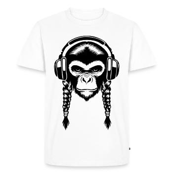 Chemise minimale Monkey Head Lines Art Edition - T-shirt Premium bio Homme - blanc - Devant - Nico (187cm)