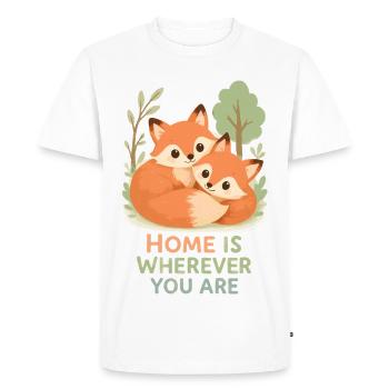 Cute fox couple in the forest - Men's Premium Organic T-Shirt - white - Front - Nico (187cm)