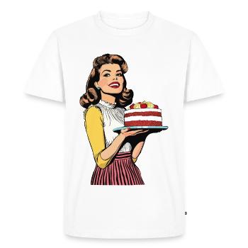Baking Cake Baking Queen Baking Fairy Baker Pop Art - Men's Premium Organic T-Shirt - white - Front - Nico (187cm)
