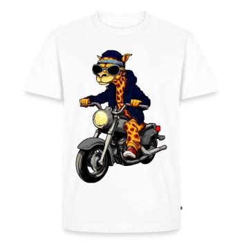 Motorcycle Giraffes - Men's Premium Organic T-Shirt - white - Front - Nico (187cm)