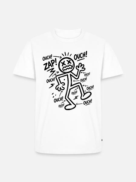 Elektroschock-Humor | Lustiges Elektriker-Geschenk - Männer Premium Bio T-Shirt - Weiß