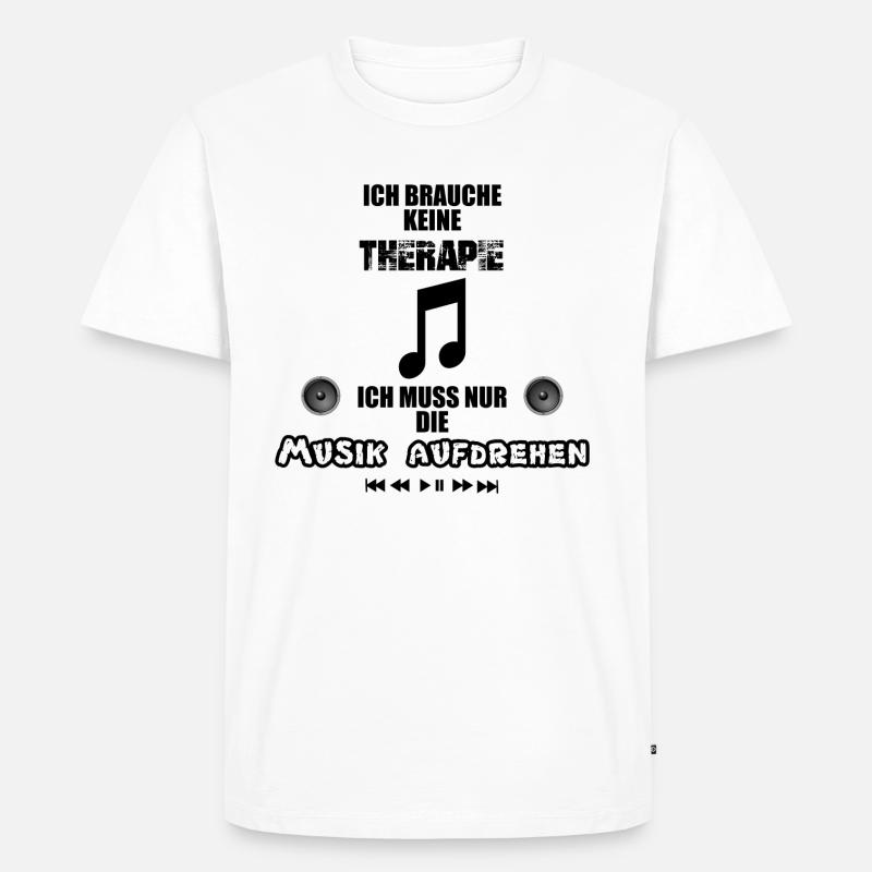 MUSIK SPRUCH - Männer Premium Bio T-Shirt - Weiß