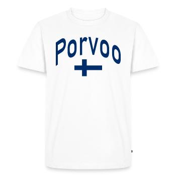 Porvoo drapeau finlandais - T-shirt Premium bio Homme - blanc - Devant - Nico (187cm)