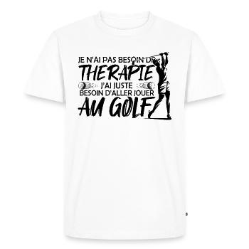 Golf joueur Cadeau joueur Golf sport golf !! - T-shirt Premium bio Homme - blanc - Devant - Nico (187cm)