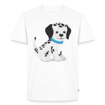 Chiot dalmatien - T-shirt Premium bio Homme - blanc - Devant - Nico (187cm)