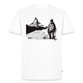 On the way to the summit - Mount Matterhorn Zermatt - Men's Premium Organic T-Shirt - white - Front - Nico (187cm)