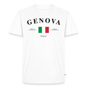 Genova Italy Coordinates Travel Souvenir - Men's Premium Organic T-Shirt - white - Front - Nico (187cm)