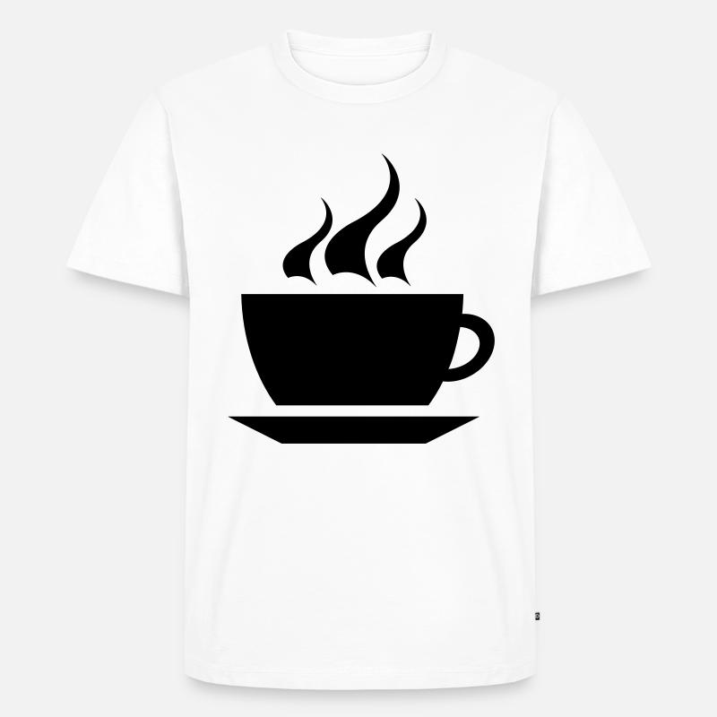 coffee cup tea cafe - Männer Premium Bio T-Shirt - Weiß