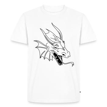 chinese dragon tribal - T-shirt Premium bio Homme - blanc - Devant - Nico (187cm)