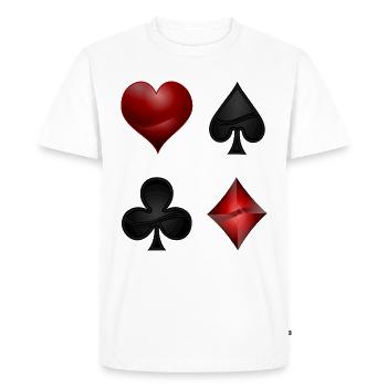 Hearts Cross Diamonds Spades Poker Design Player Gift - T-shirt Premium bio Homme - blanc - Devant - Nico (187cm)