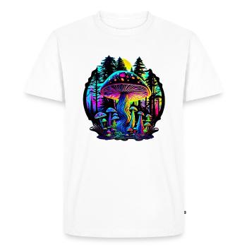 Magic Mushroom in the Forest - Men's Premium Organic T-Shirt - white - Front - Nico (187cm)