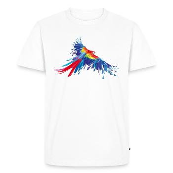 Perroquet plumes Aras oiseau oiseaux aile - T-shirt Premium bio Homme - blanc - Devant - Nico (187cm)