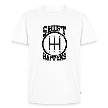Shift Happens Funny Car Lovers - Luxury Cars - Men's Premium Organic T-Shirt - white - Front - Nico (187cm)