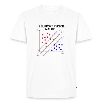 Je supporte Vector Machines Machine Learning - Données - T-shirt Premium bio Homme - blanc - Devant - Nico (187cm)