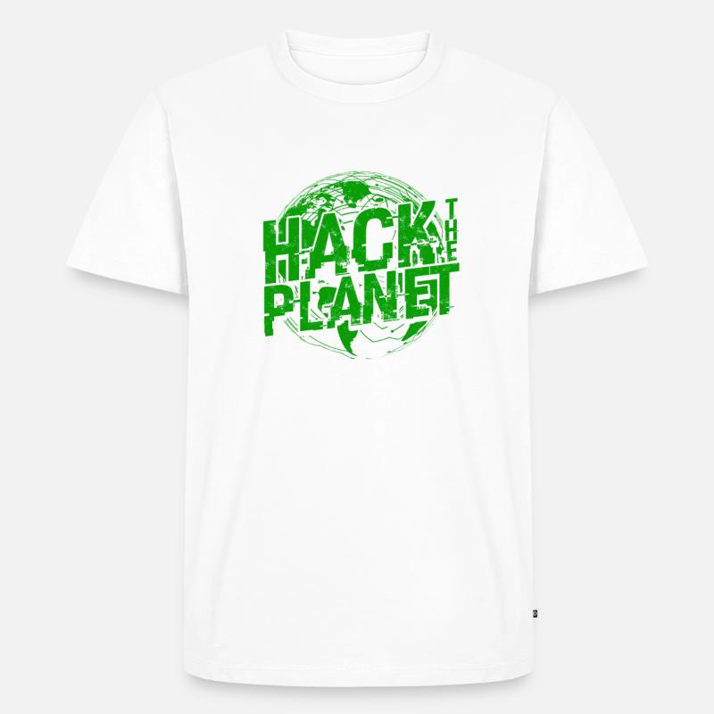 Hack the Planet Softwareentwickler - - Männer Premium Bio T-Shirt - Weiß