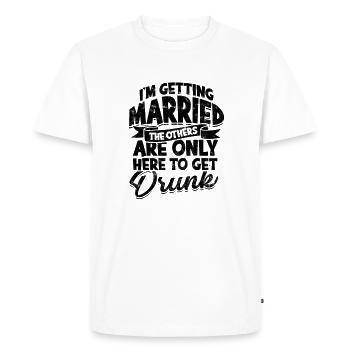 Je me marie, les autres ne sont là que - - T-shirt Premium bio Homme - blanc - Devant - Nico (187cm)
