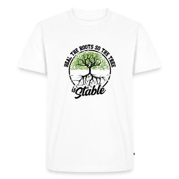 Guérissez les racines pour que l’arbre soit stable - - T-shirt Premium bio Homme - blanc - Devant - Nico (187cm)