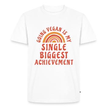 Devenir végétalien est ma plus grande réussite - T-shirt Premium bio Homme - blanc - Devant - Nico (187cm)