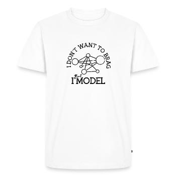 I don’t want to brag but I model - software - Men's Premium Organic T-Shirt - white - Front - Nico (187cm)