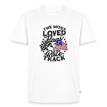 Les drapeaux les plus aimés sur la piste de course - terre battue - T-shirt Premium bio Homme - blanc - Devant - Nico (187cm)