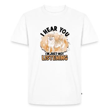 Je vous entends, je n’écoute tout simplement pas - japon - T-shirt Premium bio Homme - blanc - Devant - Nico (187cm)