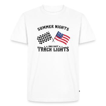 Nuits d’été et lumières de piste de terre - course - T-shirt Premium bio Homme - blanc - Devant - Nico (187cm)