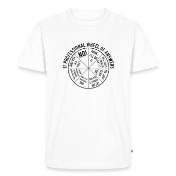 Roue des réponses des professionnels de l’informatique - code - T-shirt Premium bio Homme - blanc - Devant - Nico (187cm)